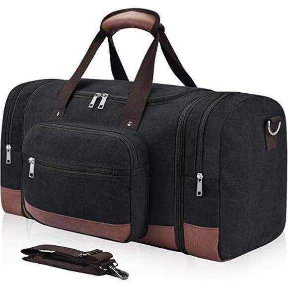 Expandable Duffle Bag for Men, Black - Picture 6 of 6